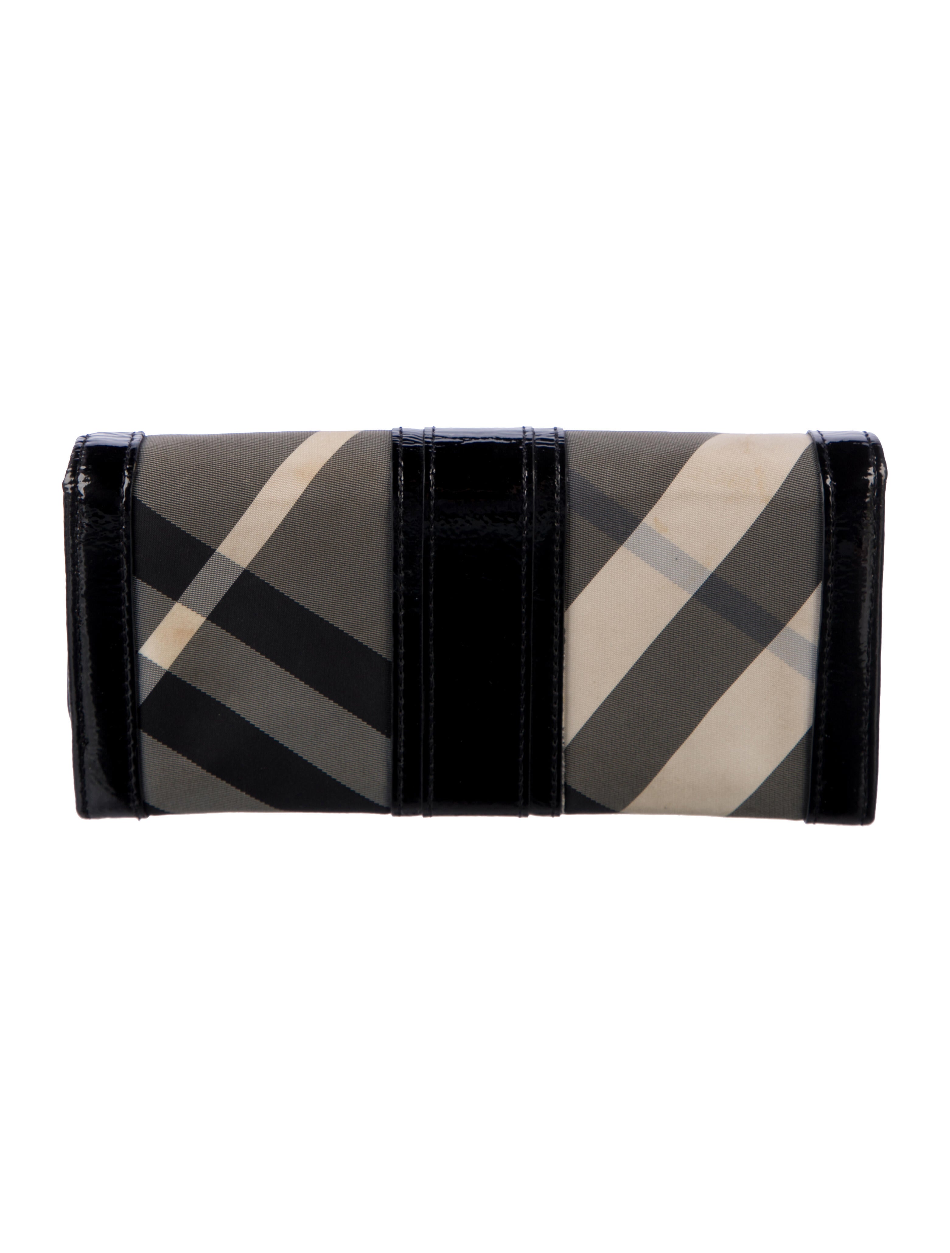 Burberry Nova Check Pattern Nylon Continental Wallet